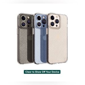 onn. Silver Glitter Phone Case for iPhone 13 Pro